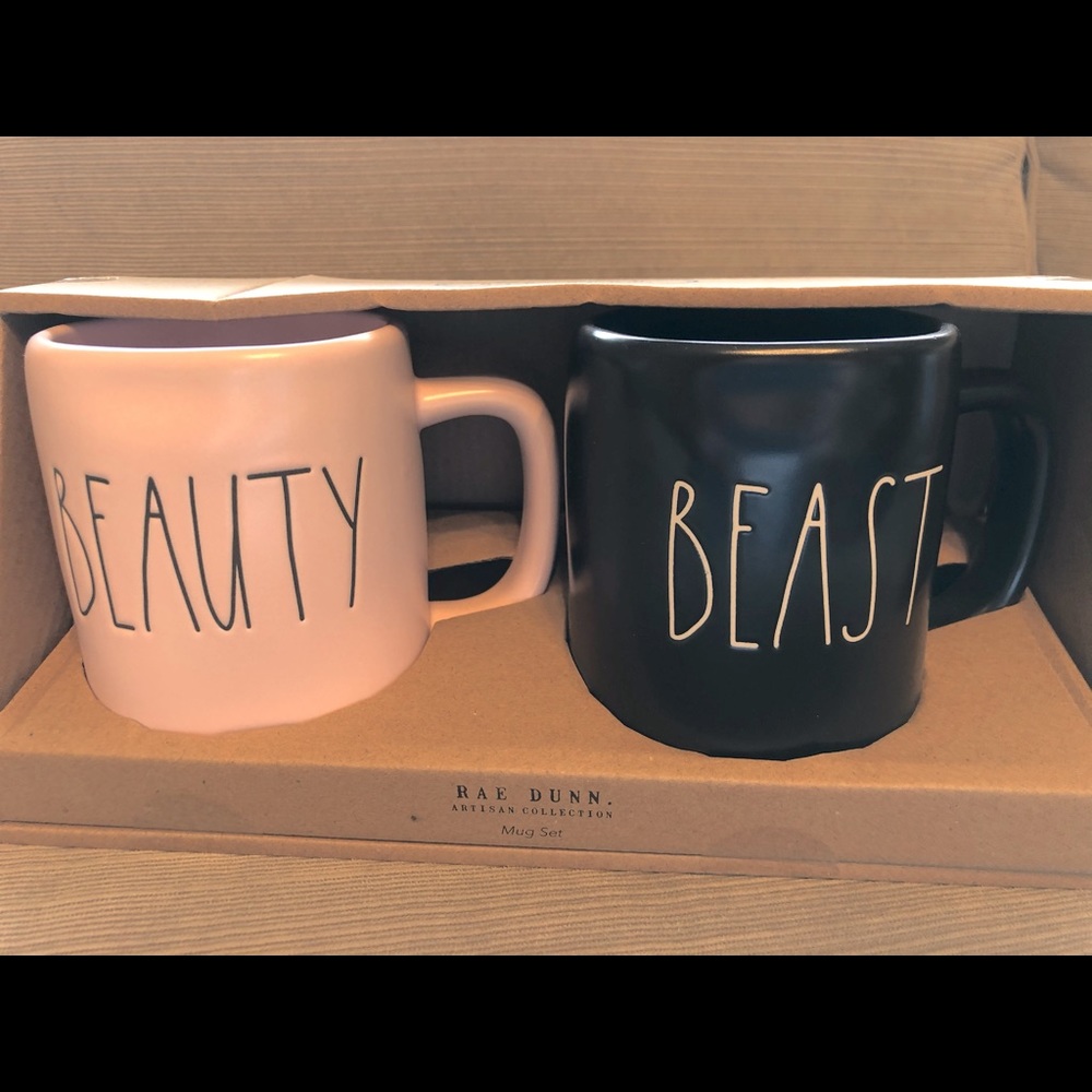 Rae Dunn Beauty/Beast Mug Set